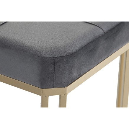 Kruk DKD Home Decor  Grijs Metaal Fluweel (120 x 40 x 47 cm) 2