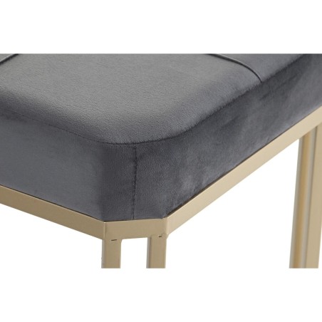 Bench DKD Home Decor  Grey Metal Velvet (120 x 40 x 47 cm)