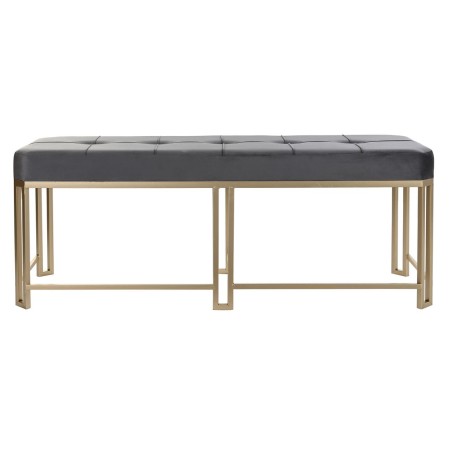 Barhocker DKD Home Decor  Grau Metall Samt (120 x 40 x 47 cm)