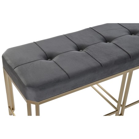 Barhocker DKD Home Decor  Grau Metall Samt (120 x 40 x 47 cm)