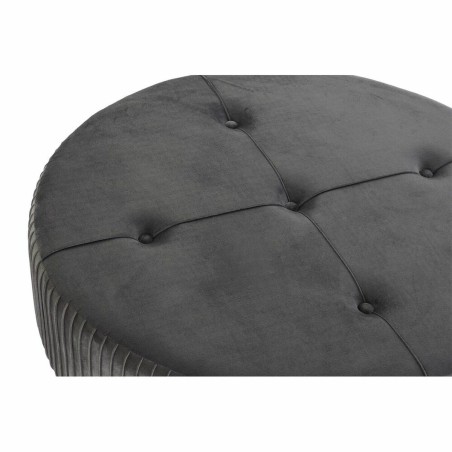 Voetensteun DKD Home Decor 80 x 80 x 38 cm Scandi Grijs Hout Fluweel D