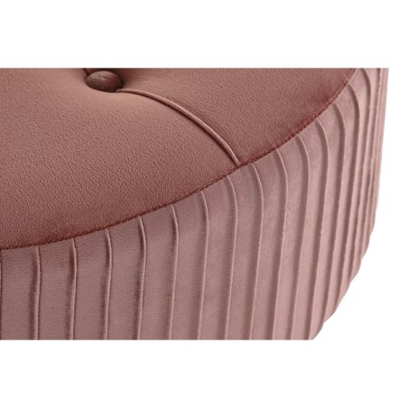 Repose-pied DKD Home Decor Naturel Bois Velours Rose clair (61 x 61 x