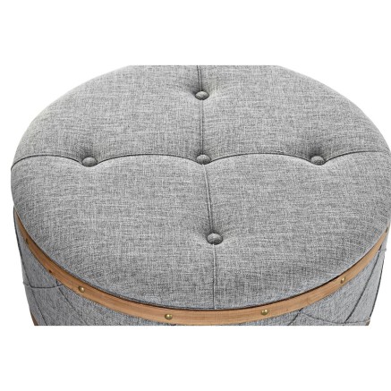 Banqueta DKD Home Decor  Natural Madera Poliéster Gris claro (80 x 80 2