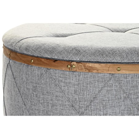 Barhocker DKD Home Decor  natürlich Holz Polyester Hellgrau (80 x 80