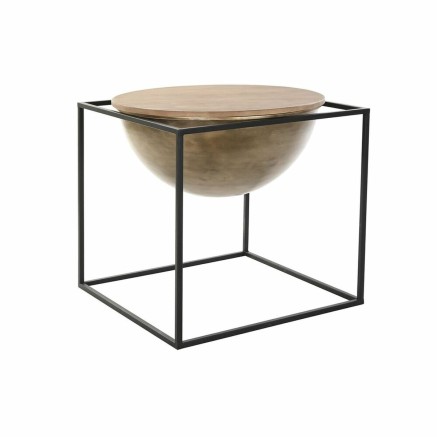 Mesa auxiliar DKD Home Decor Marrón Negro Madera Metal 64 x 64 x 62,5