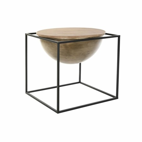 Tavolo aggiuntivo DKD Home Decor Marrone Nero Legno Metallo 64 x 64 x
