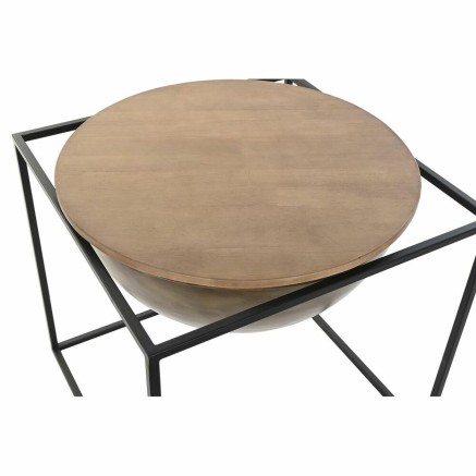 Mesa auxiliar DKD Home Decor Marrón Negro Madera Metal 64 x 64 x 62,5 2