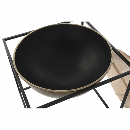 Tavolo aggiuntivo DKD Home Decor Marrone Nero Legno Metallo 64 x 64 x