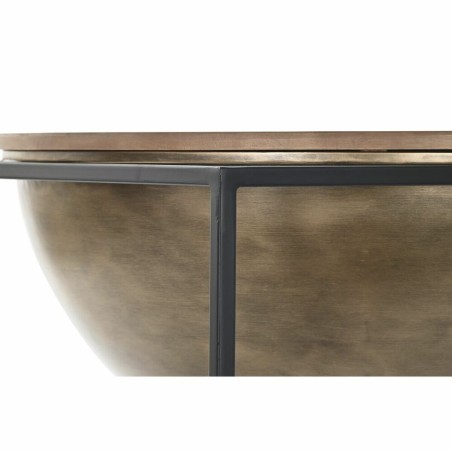 Mesa auxiliar DKD Home Decor Marrón Negro Madera Metal 64 x 64 x 62,5