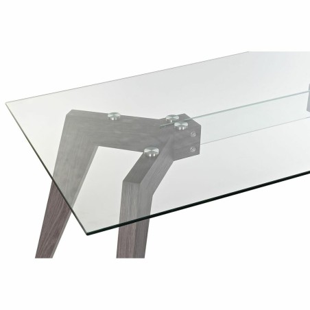 Tavolo da Pranzo DKD Home Decor Cristallo Grigio Trasparente Legno MDF