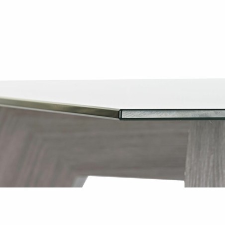 Mesa de Comedor DKD Home Decor Cristal Gris Transparente Madera MDF (1