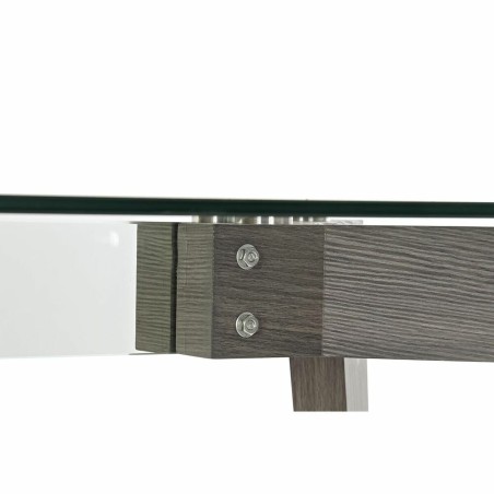 Mesa de Comedor DKD Home Decor Cristal Gris Transparente Madera MDF (1