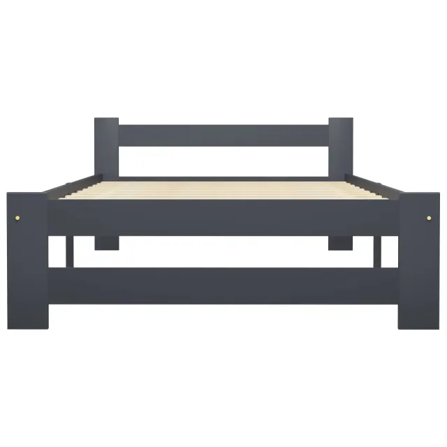Cadre de lit sans matelas gris foncé pin massif 100x200 cm