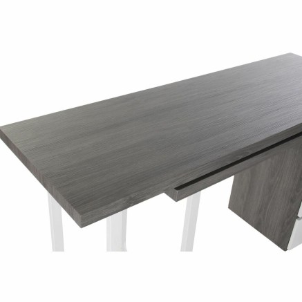 Desk DKD Home Decor Natural Grey Metal MDF (150 x 120 x 75 cm) 2