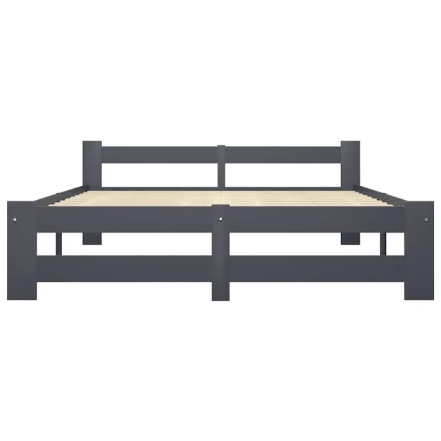 Cadre de lit sans matelas gris foncé pin massif 120x200 cm