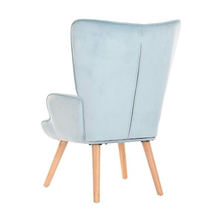 Siège DKD Home Decor Bleu ciel Naturel Polyester Bois 67 x 75 x 96 cm