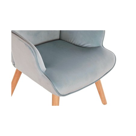 Armstoel DKD Home Decor Hemelsblauw Natuurlijk Polyester Hout 67 x 75