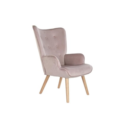 Armstoel DKD Home Decor Roze Polyester Hout 67 x 69 x 96 cm 75 x 69 x