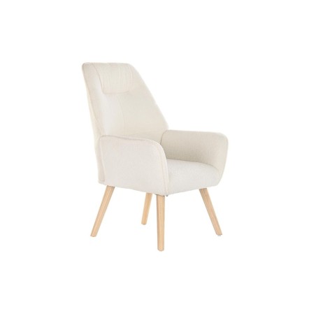 Leunstoel DKD Home Decor Crème Natuurlijk 65 x 75 x 96 cm