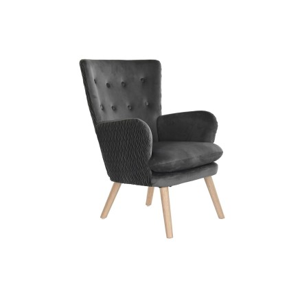 Sitz DKD Home Decor natürlich Dunkelgrau Polyester Holz 66 x 67 x 92