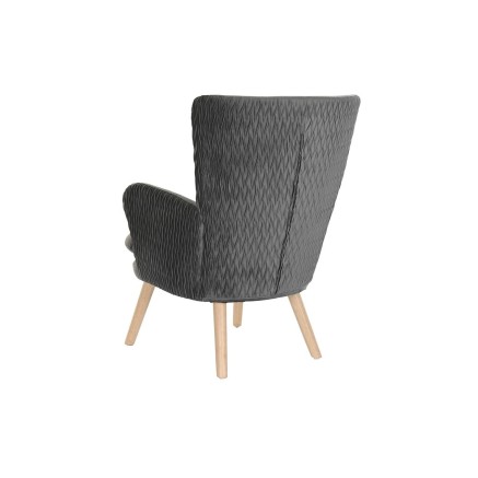 Armstoel DKD Home Decor Natuurlijk Donker grijs Polyester Hout 66 x 67 2