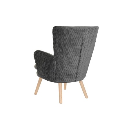 Butaca DKD Home Decor Natural Gris oscuro Poliéster Madera 66 x 67 x