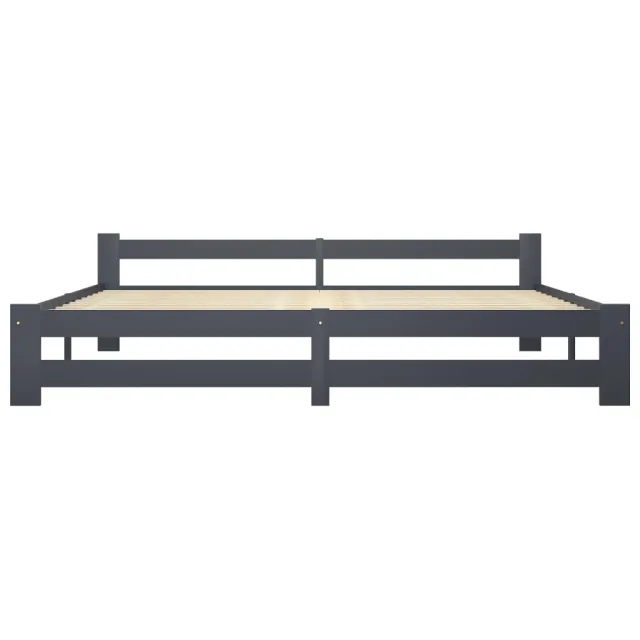 Cadre de lit sans matelas gris foncé pin massif 200x200 cm