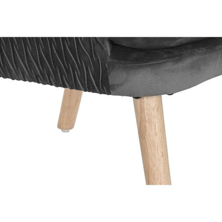 Siège DKD Home Decor Naturel Gris foncé Polyester Bois 66 x 67 x 92