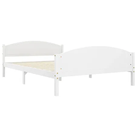Cadre de lit sans matelas blanc bois de pin massif 140x200 cm