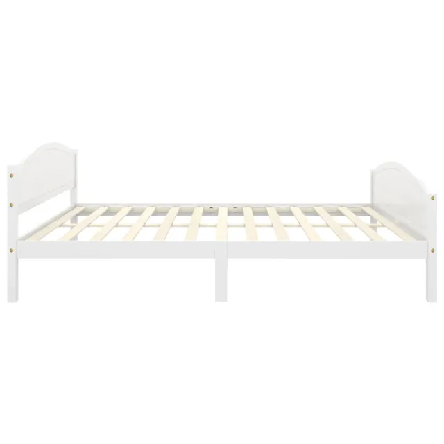 Cadre de lit sans matelas blanc bois de pin massif 140x200 cm