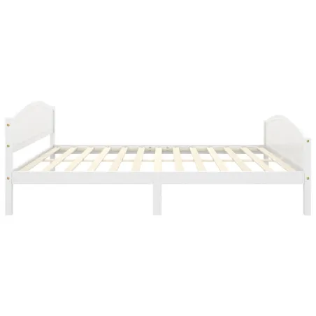 Cadre de lit sans matelas blanc bois de pin massif 140x200 cm