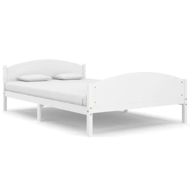 Cadre de lit sans matelas blanc bois de pin massif 160x200 cm