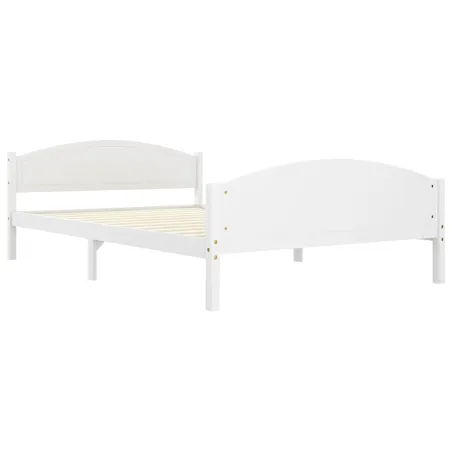 Cadre de lit sans matelas blanc bois de pin massif 160x200 cm