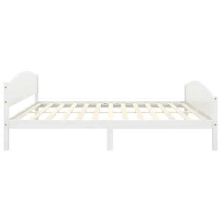 Cadre de lit sans matelas blanc bois de pin massif 160x200 cm