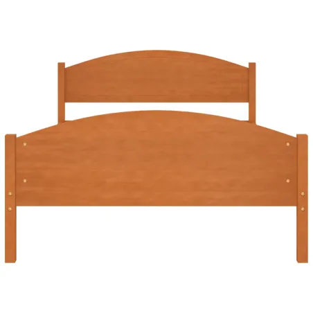 Cadre de lit sans matelas marron miel pin massif 120x200 cm