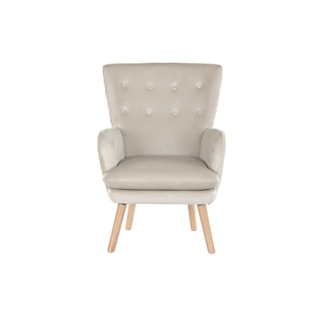Butaca DKD Home Decor Beige Natural Poliéster Madera 67 x 70 x 95 cm