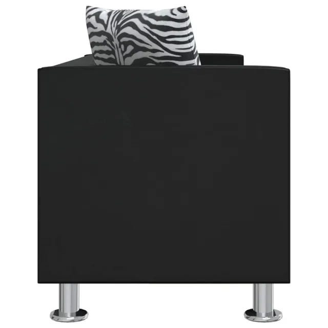 Canapé à 3 places cuir artificiel noir