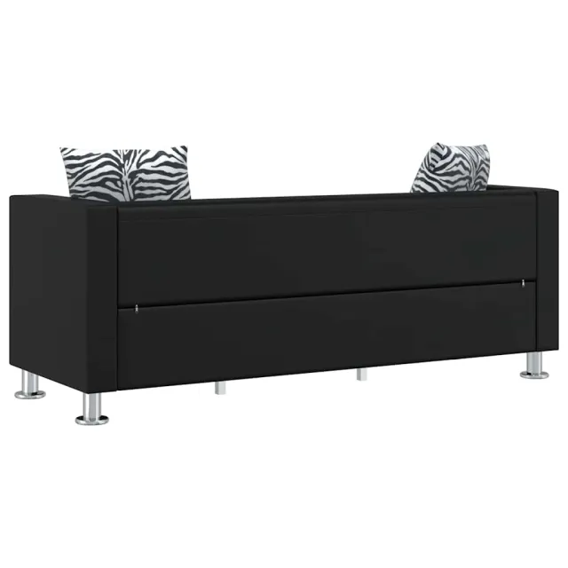 Canapé à 3 places cuir artificiel noir