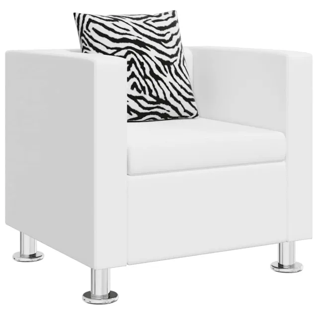 Fauteuil blanc similicuir