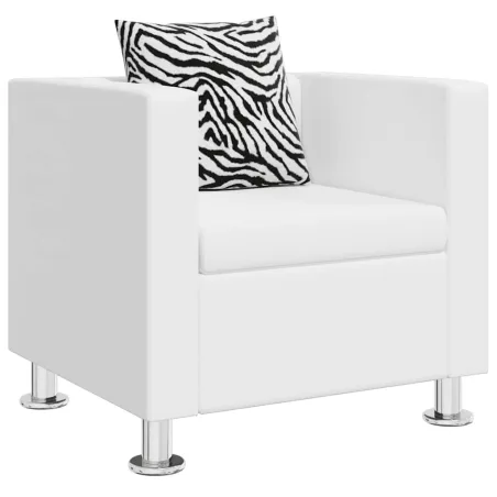 Fauteuil blanc similicuir