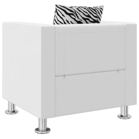 Fauteuil blanc similicuir