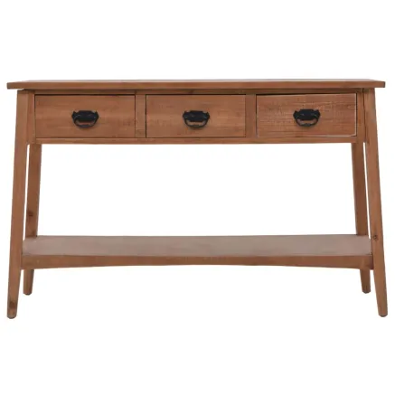 Table console bois de sapin massif 126 x 40 x 77,5 cm Marron 2