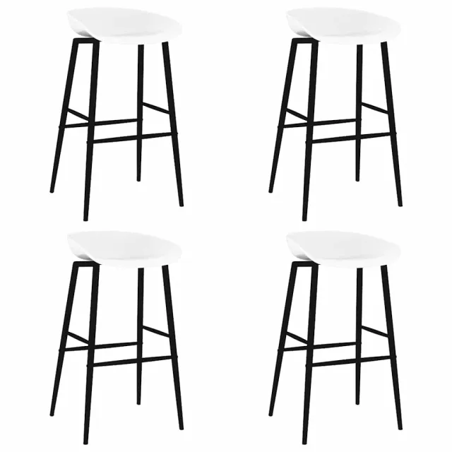 Chaises de bar lot de 4 blanc