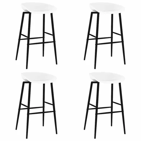 Chaises de bar lot de 4 blanc