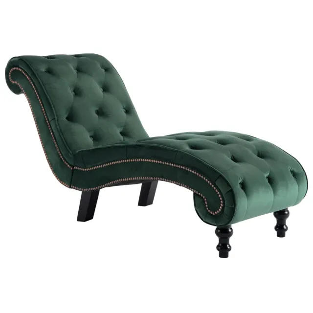 Chaise longue Velours Vert
