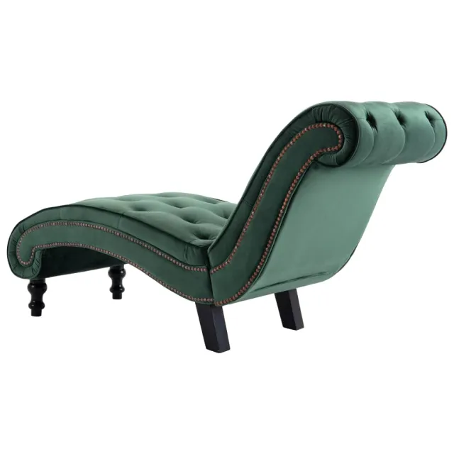 Chaise longue Velours Vert