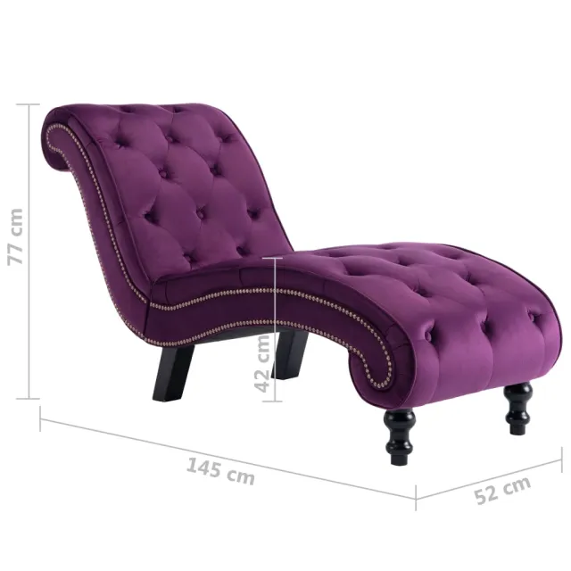 Chaise longue Velours Violet