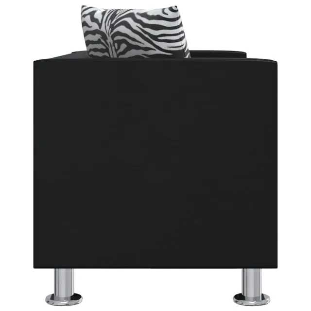 Jeu de canapé à 2 places et à 3 places Cuir synthétique Noir