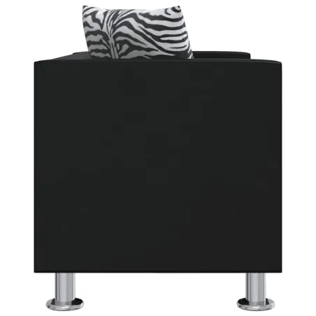 Jeu de canapé à 2 places et à 3 places Cuir synthétique Noir