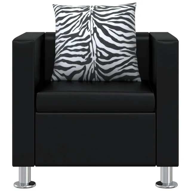 Jeu de canapé à 2 places et à 3 places et fauteuil Noir